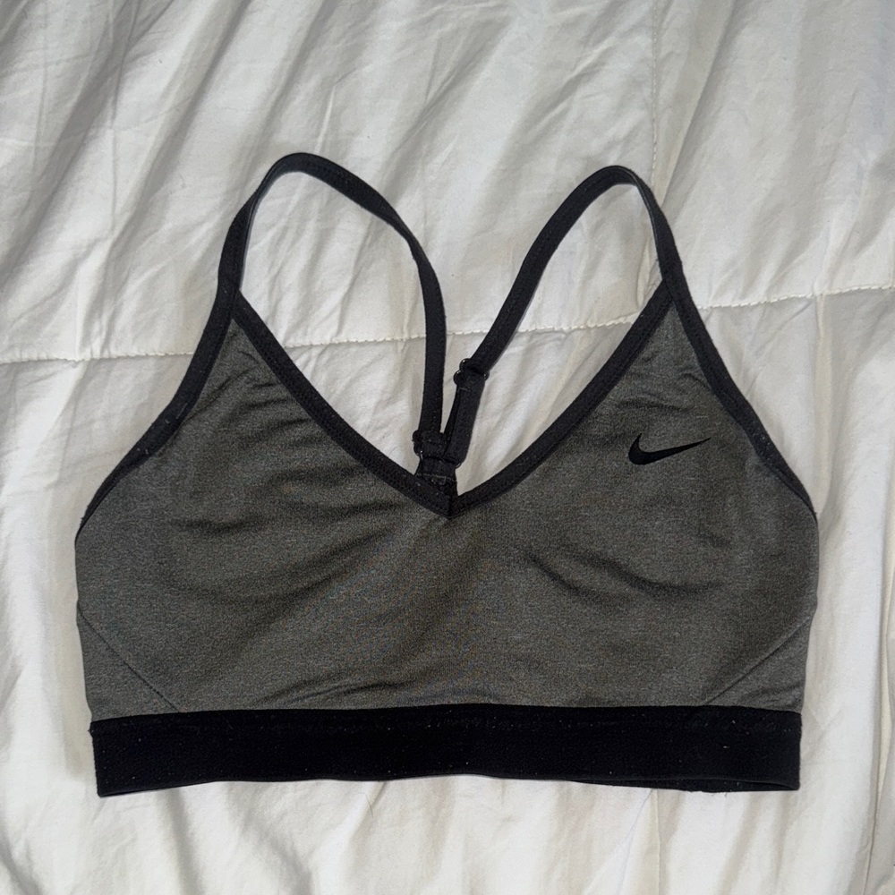 Nike Women's Black and Gray Sports Bra